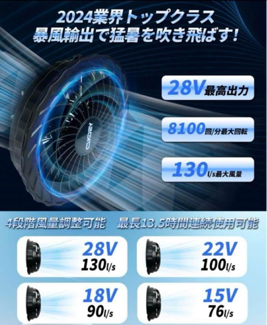 Amazon.co.jp: 空調作業服 28V高出力 ファンバッテリーセット 26000mAh 