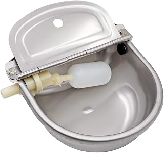 MUDUOBAN Automatic Dog Water Dispenser - 304 Stainless Steel 2.5L Bowl with Adjustable Float Valve for Dogs, Chickens, Livestock