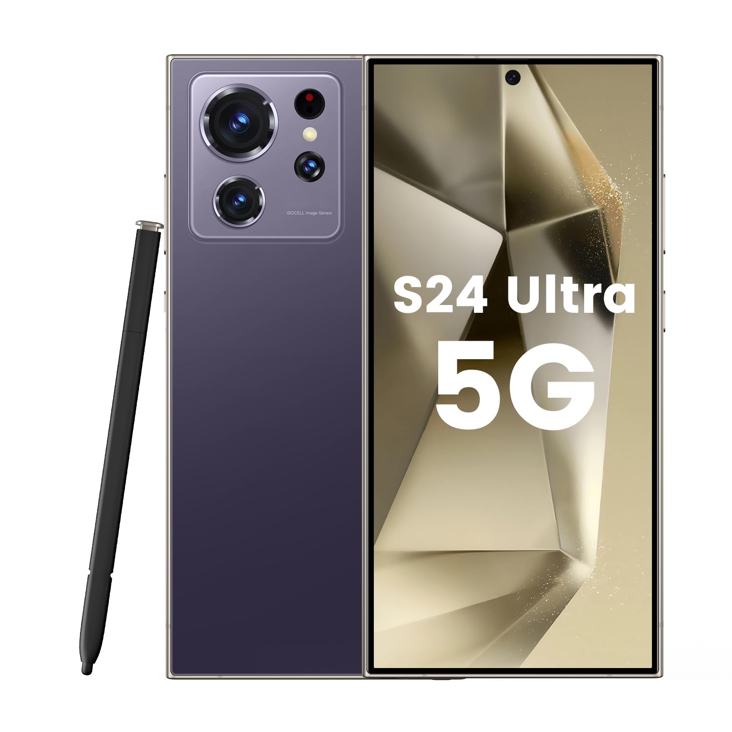 S24 Ultra Smartphone Unlocked Cell Phones with Built-in Pen 8+256GB Android 13 Phones 6.8" HD Screen Dual SIM 108MP+48MP Camera 6800 mAh (Violet)