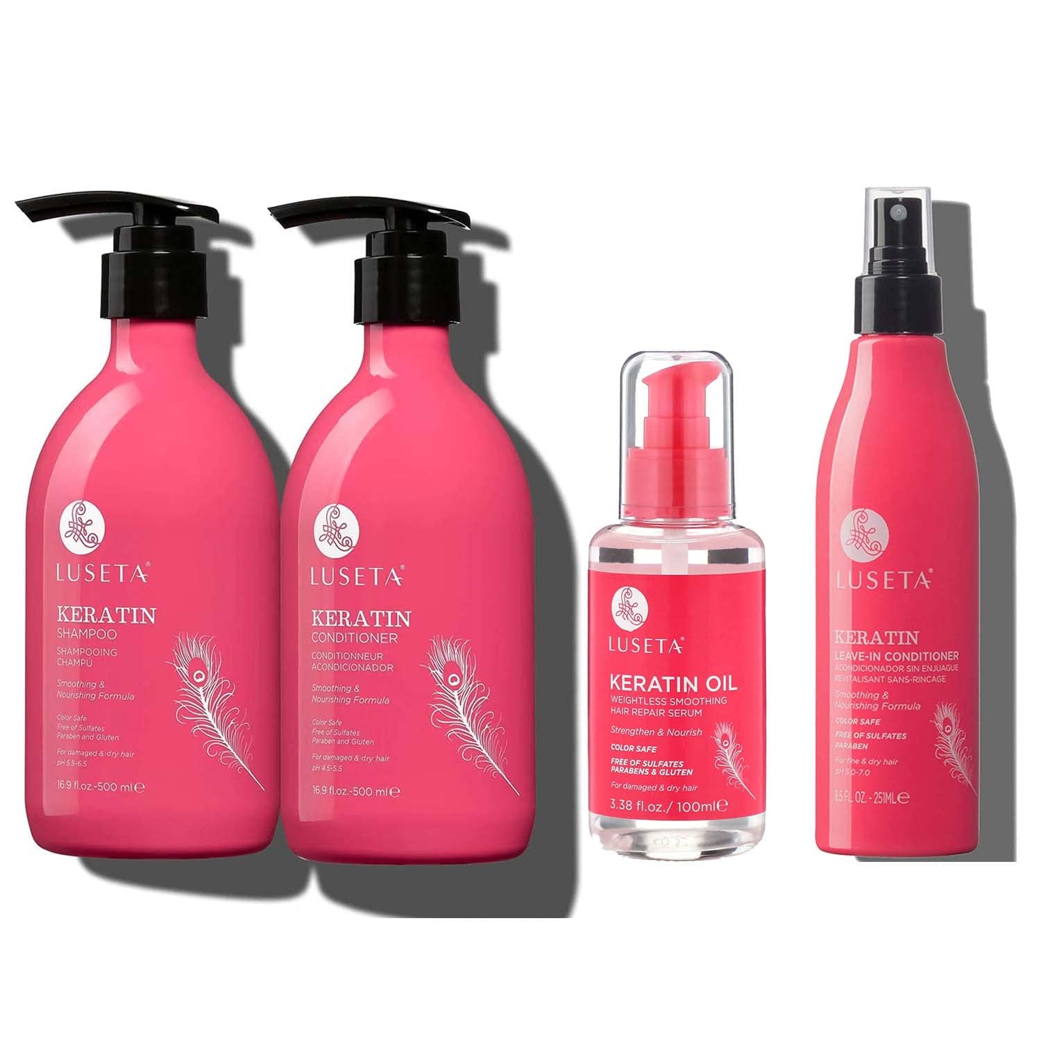 Luseta Keratin Shampoo & Conditioner set(16.9 oz), Keratin