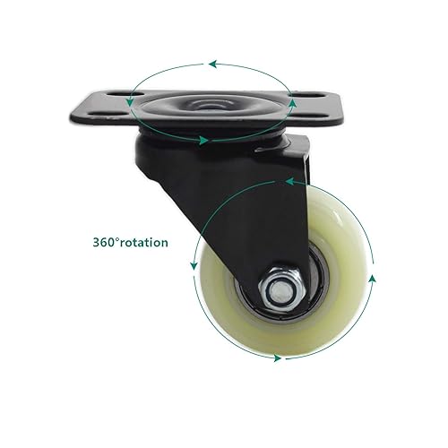 Miniatura 4 de Ruedas giratorias de 1.5 pulgadas, ruedas de placa resistentes con freno de seguridad, ruedas de bloqueo para muebles con rodamiento fuerte sin