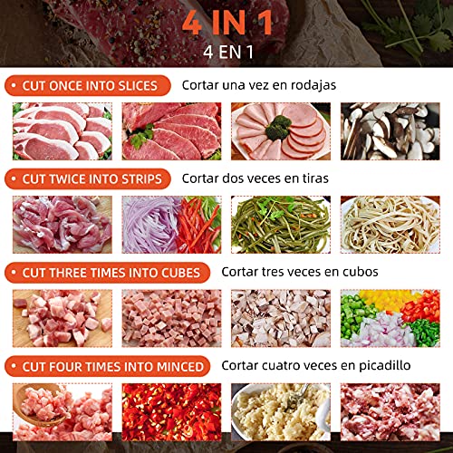 NEWTRY Commercial Meat Cutter Machine for Restaurant, 5mm Meat Cutting Machine, 1,100 lbs/H, Meat Slicer Strips Cubes Minces, QE