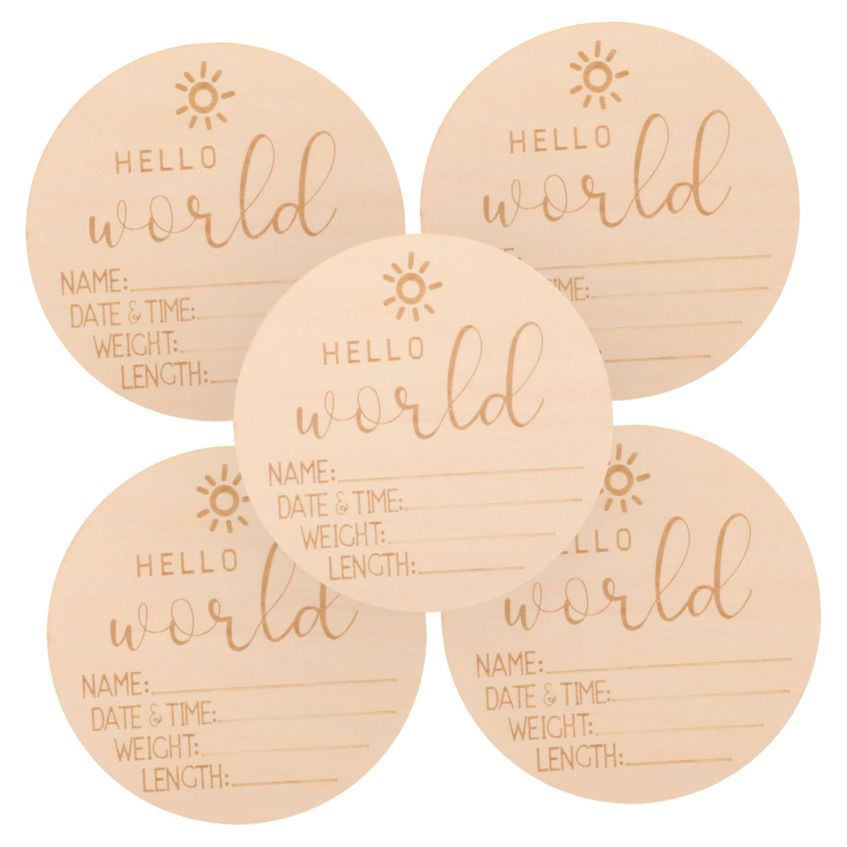 Totority Wooden Infants Birth Announcement Sign Baby Announcement Sign 10x10cm Baby Photography Prop Newborn Name Sign