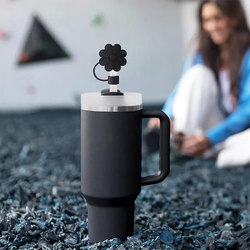 Miniatura 5 de Tapa de popote para copa Stanley, 3 piezas de adornos de paja de flores, accesorios compatibles con vaso Stanley Cup de 30 y 40 onzas, bonitas tapas