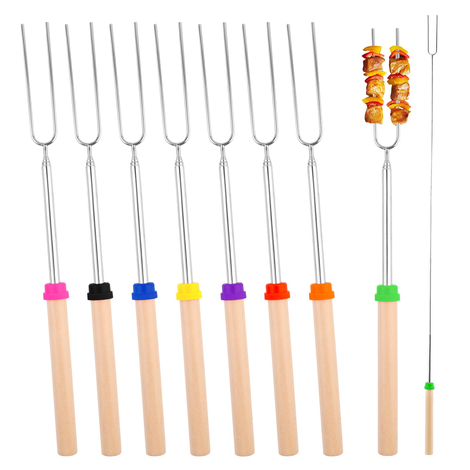 Brochettes Télescopiques en Acier Inoxydable pour BBQ, Marshmallow, Camping – Accessoire Barbecue