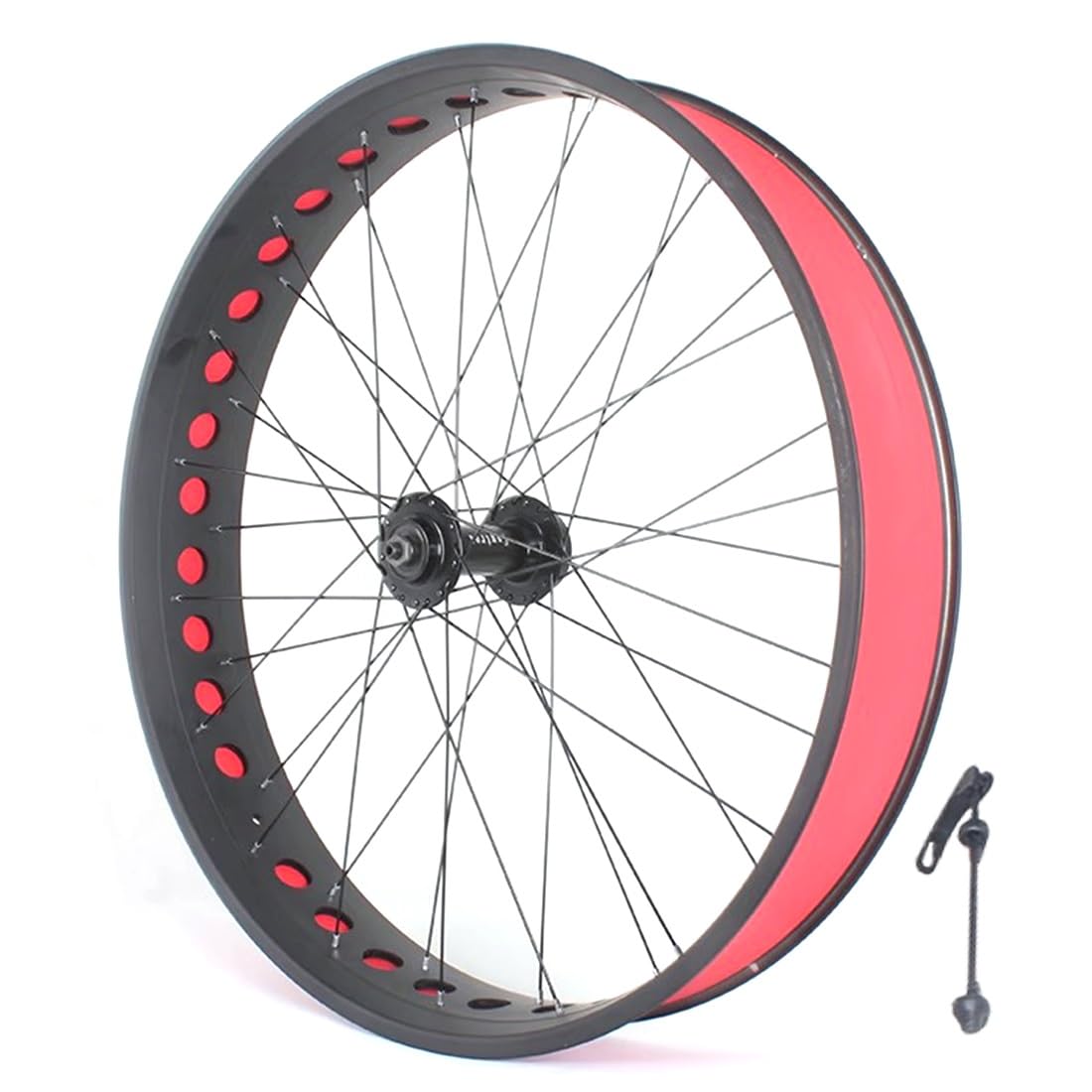 ZXGSXIOU 26 X 4.0-4.9'' Fat Bike Front Rear Wheels Snow Ebike Wheelset Aluminum Alloy Double Layer Rim 36H Disc Brake Hub Quick Release 135mm/190mm For 7-12s Cassette(Front)