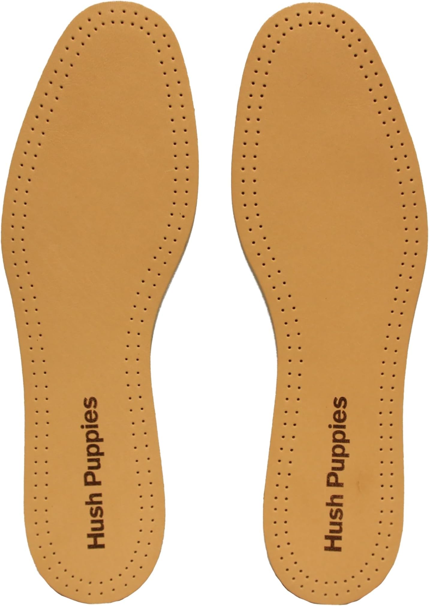 Hush Puppies Men's Leather Active Odor Control Insoles 1 Pair, Tan, Men's Shoe Size: 10.0 / EU43