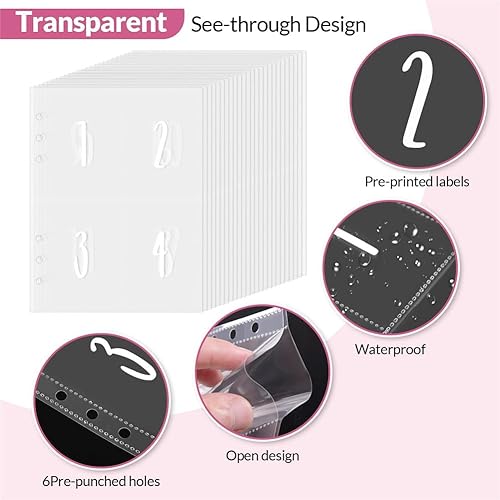 Miniatura 4 de Carpeta de 100 sobres para ahorro de dinero, forma fácil y divertida de ahorrar $5,050, carpeta de relleno de efectivo, planificador de presupuesto,