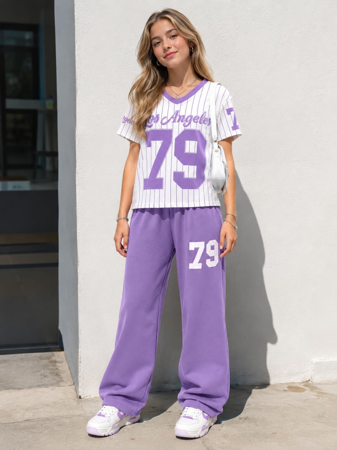 Azmxynol Tween Girls Clothes Sporty Graphic Top + Wide Leg Pants 2pcs Outfit Set, Size 7-15Years image 2