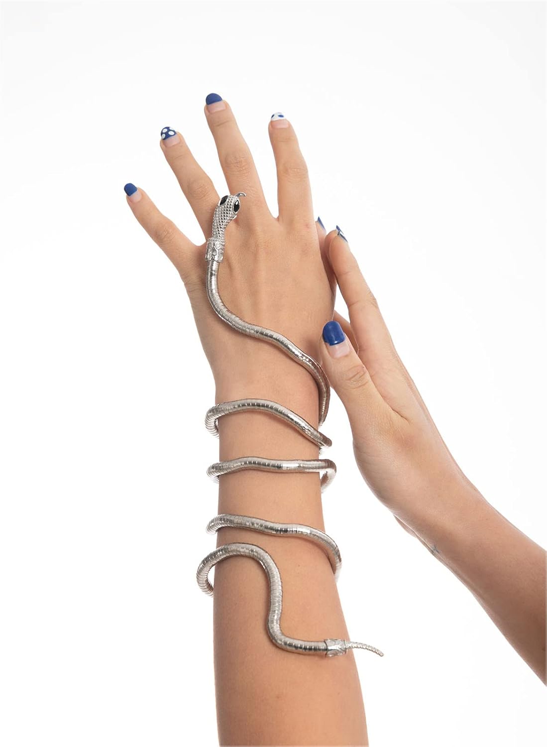 Vista 6 de KEHAWK Gargantilla de serpiente punk flexible ajustable con diseño de serpiente flexible y multiusos, para mujer, Zinc, No es una piedra preciosa