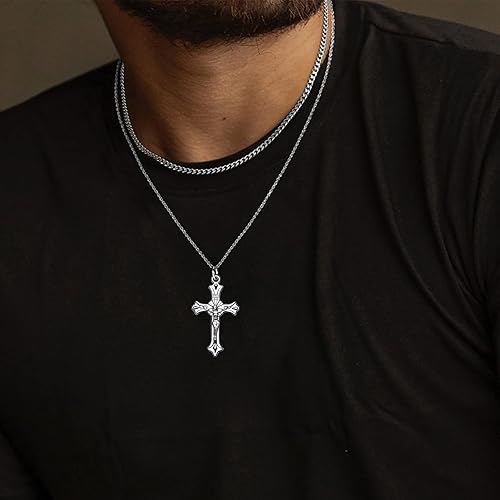 Miniatura 5 de 105 dijes de cruz de plata antigua hallazgos de joyería para hacer pulseras y collares para joyas de bricolaje 1457 x 0866in Plata