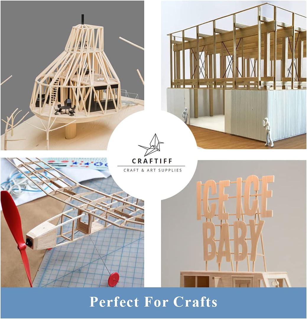 [30 Pcs] Unfinished Square Wood Sticks for Crafts 3/8 x 12 Inch Wooden Dowel Rods Strips by Craftiff : Arts, Crafts & Sewing