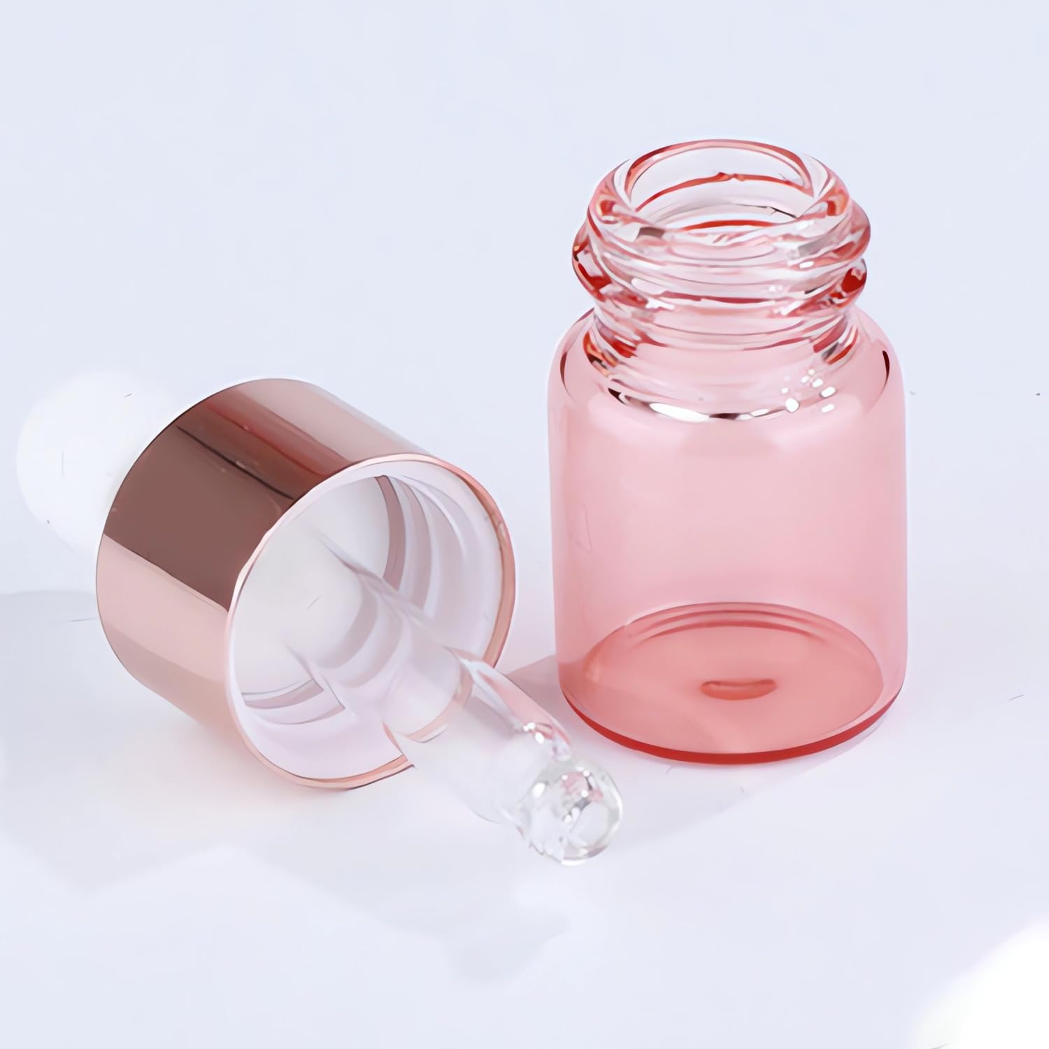 100 Stück 2ml Pink glas Pipettenflasche, Leere Kleine Pink Glasflasche mit Pipette, Stichprobe Glaspipette Tropfflasche für Aromatherapie ätherische Öle
