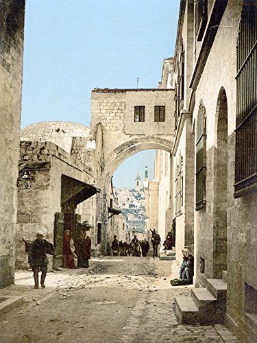 Jerusalem Via Dolorosa Nview Of The Via Dolorosa And The Ecce Homo Arch In The Muslim Quarter Of The Old City Of Jerusalem Photochrome C1900 Poster Print by (24 x 36)