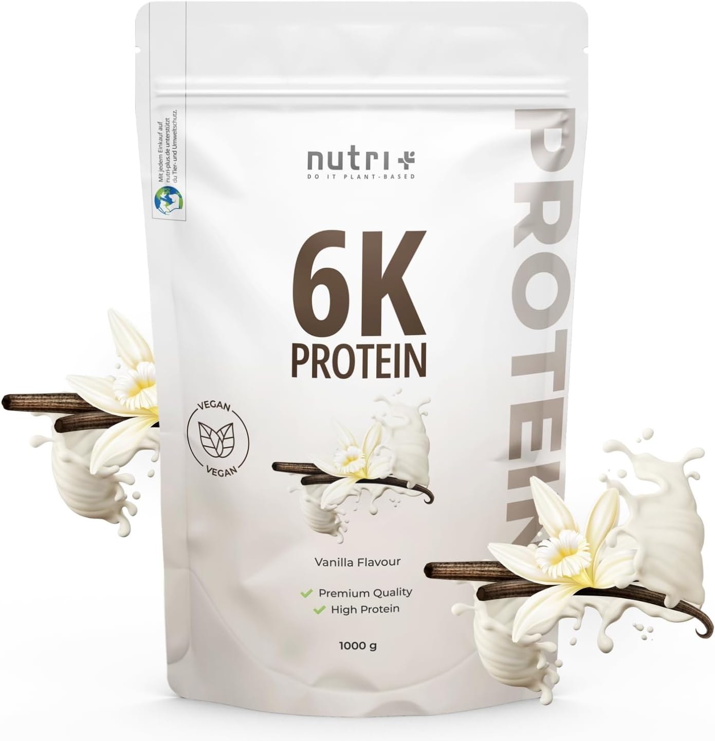 Protein Vanilla 1kg - 82.4% Protein - Protein Powder - 6-Component Protein Powder - Nutri-Plus Shape & Shake   Powder without Lactose - Vanilla Protein Powder - 1000g Vanilla Powder