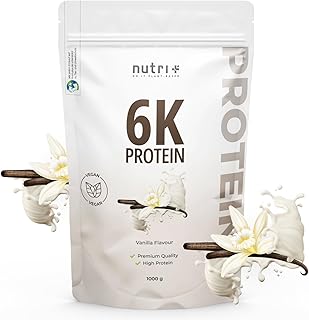 Nutri + Protein Pulver Vanille 1 kg - 78% Eiweiß - Proteinpulver - Proteinshake ohne Laktose + Zucker - 1000 g Eiweißpulver Vanilla Powder