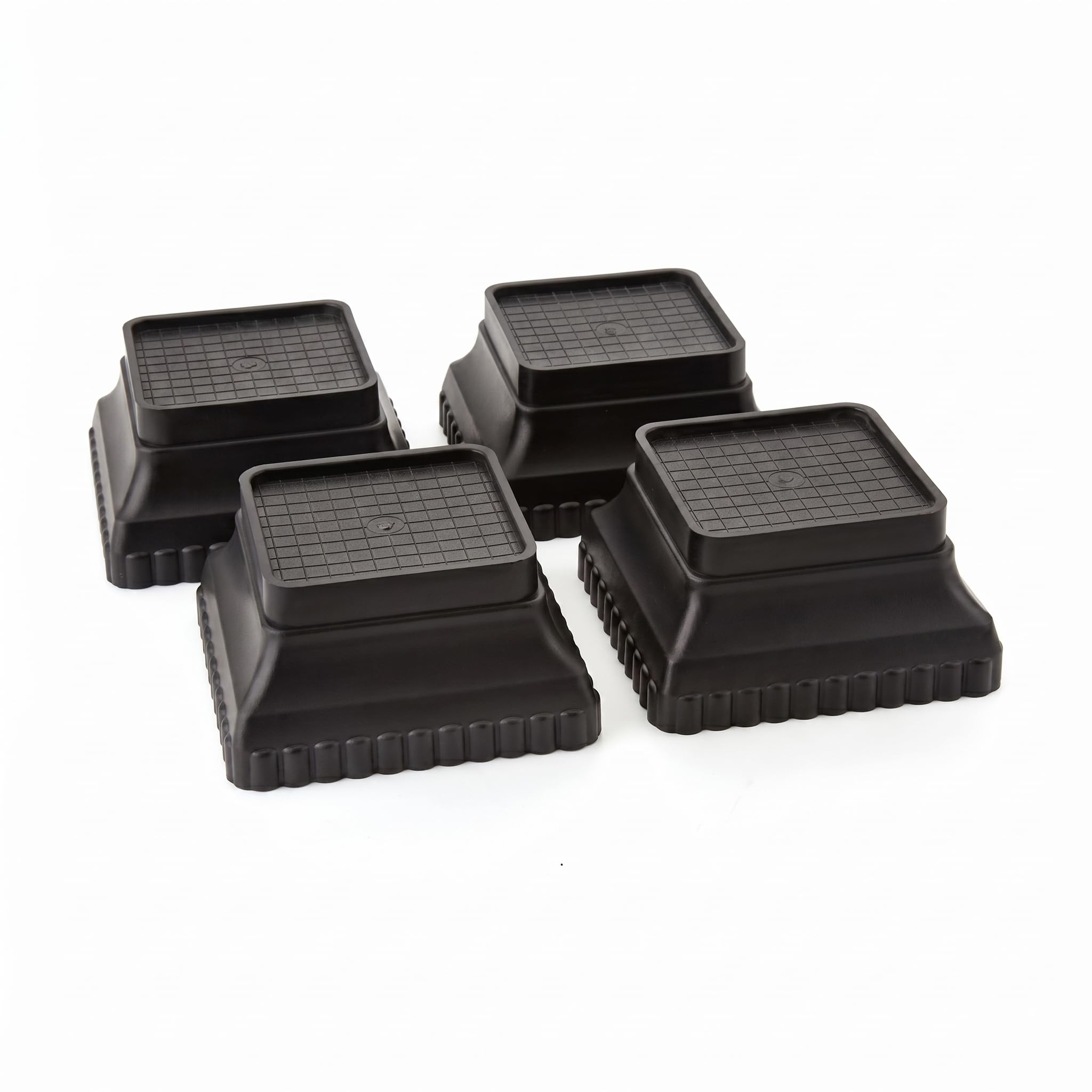 Furniture Riser Stand for Sofa, Bed & Washing Machine, Heavy Duty Plastic Paya, Anti-Skid & Shockproof, Height Increasing Blocks (Set of 4, Black)-picture-17