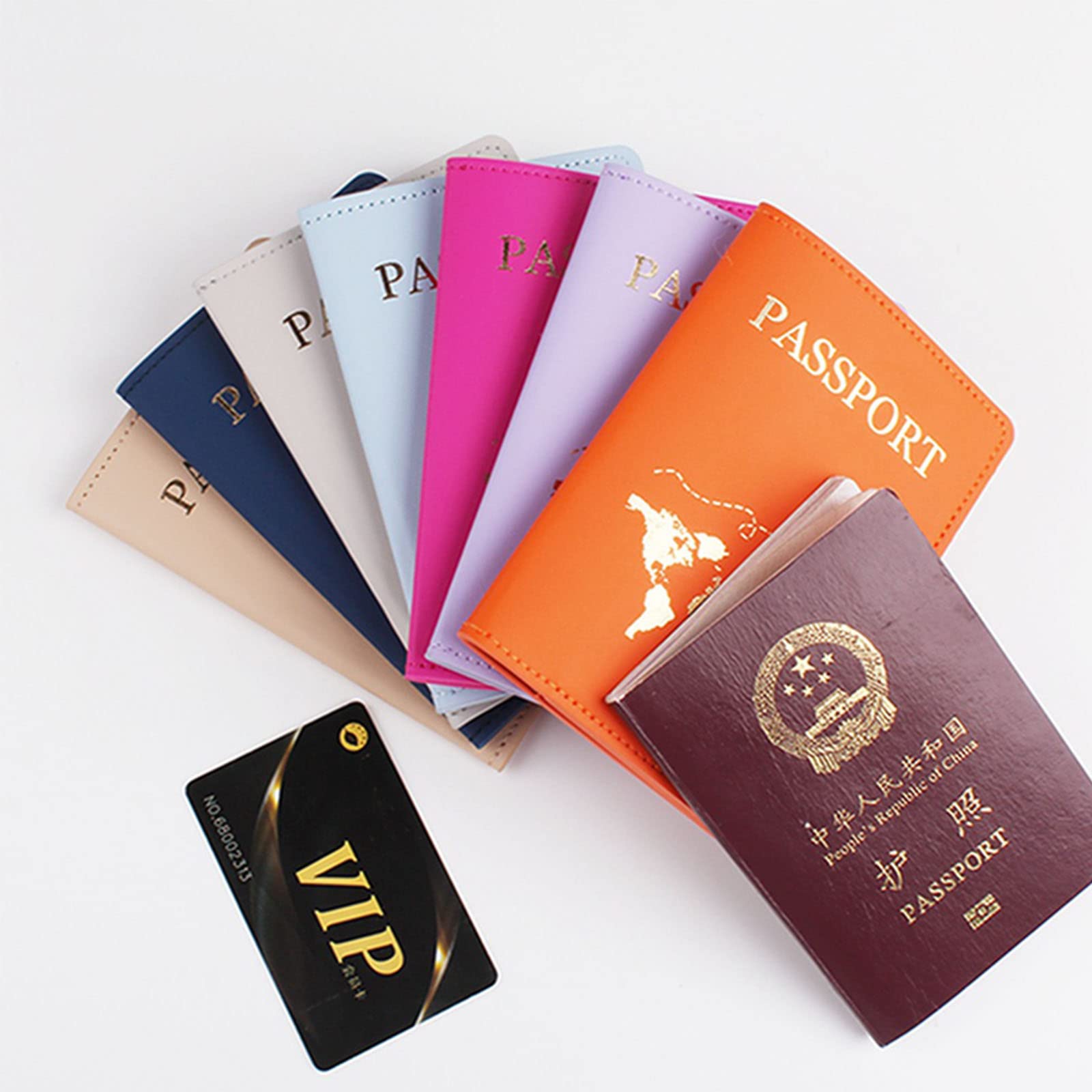 Étui Passeport Voyage Cuir PU - Portefeuille Compact Pour Cartes, Billets, Accessoires Couple