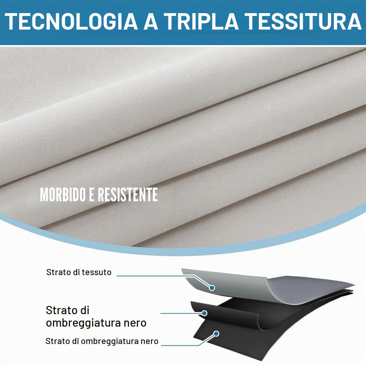 BellaHills 100% Tende Oscuranti per Interni 2 Pezzi 140L x 145A cm, Termiche Isolanti, Anti-Rumore, Ideali per Camera da Letto e Soggiorno Tende Cameretta Bambini, Pietra Pomice
