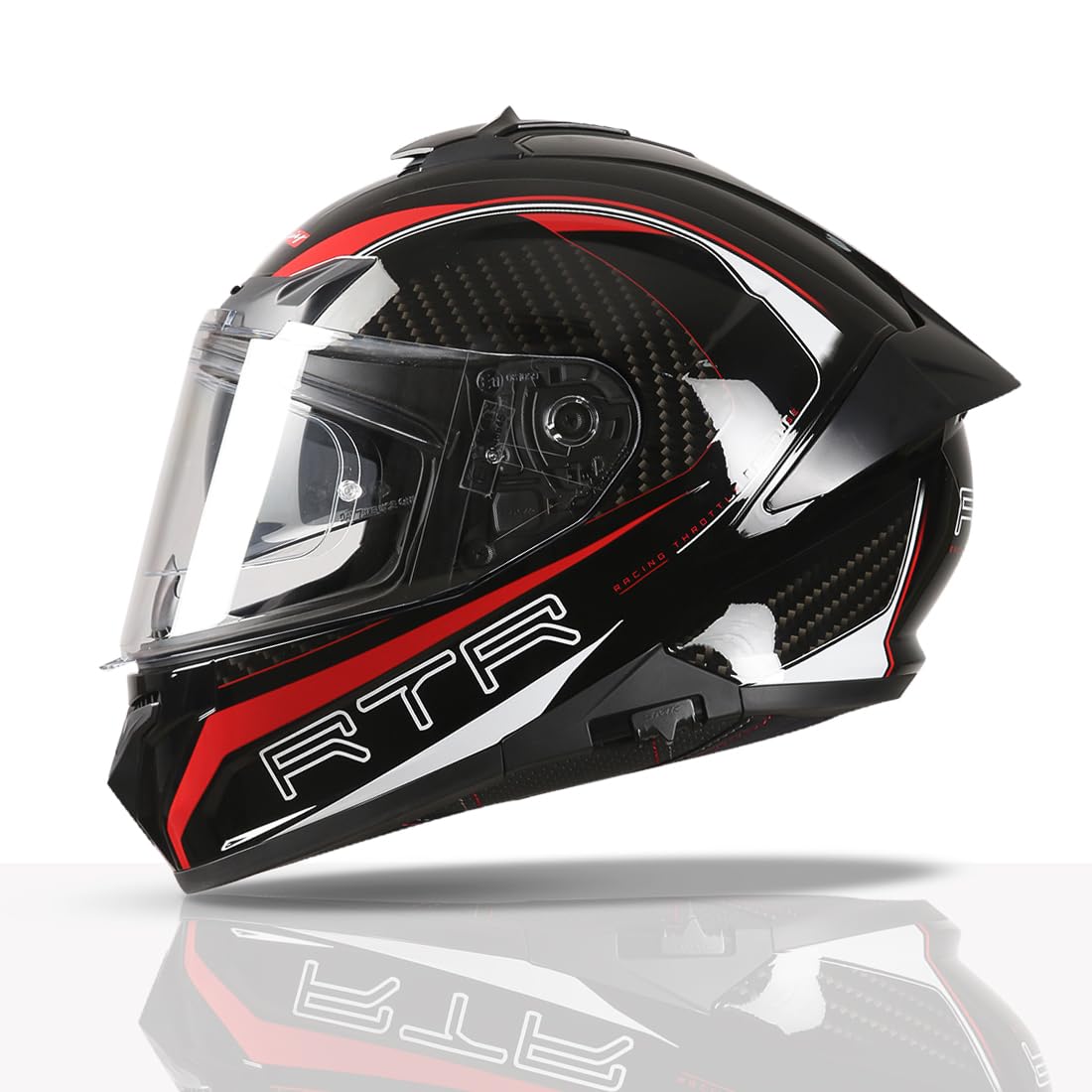 TVS Racing Hurricane Series Full Face Dual Visor Helmet for Men | Premium Bike Helmets with ABS Shell | Quick Release System | Aerodynamic Design | ECE, DOT & ISI Certified-image-13