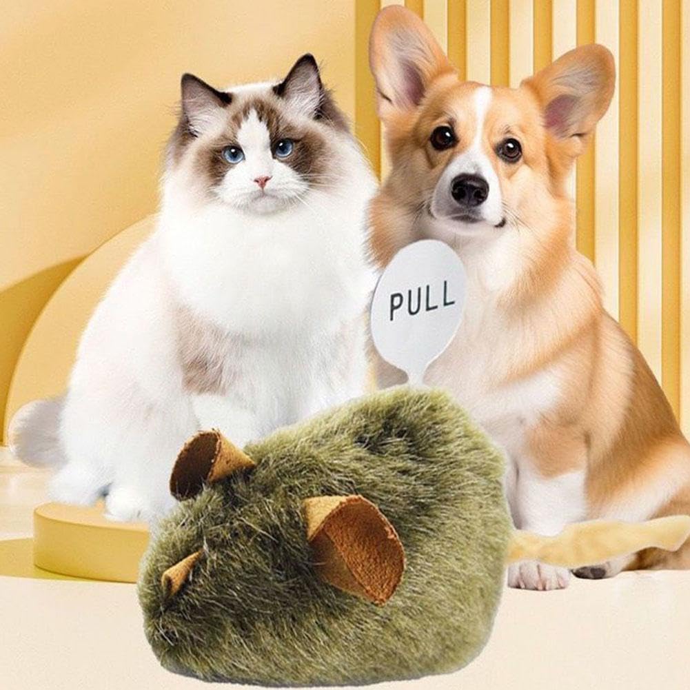 Ratón de juguete interactivo para gatos, ratones electrónicos de movimiento automático con cola peluda, divertido ejercicio en interiores y exteriores para gatitos y gatos