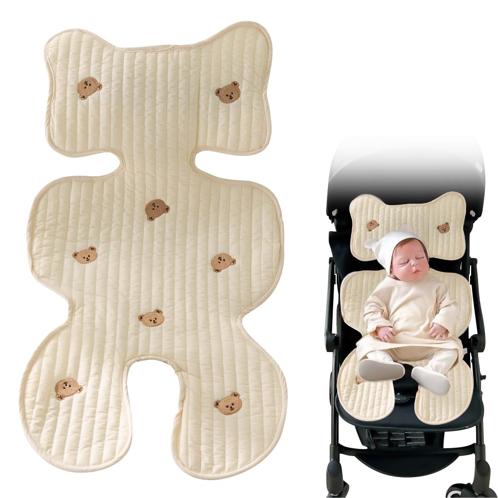 KBIBCK Baby Pushchair Seat Liners, Baby Stroller Cushion,BabyStroller Seat Liner,Universal Pram SeatLiner, Washable Stroller Seats Cover,Breathable Pram Liners Universal Fit for Toddler Infant 72x40cm