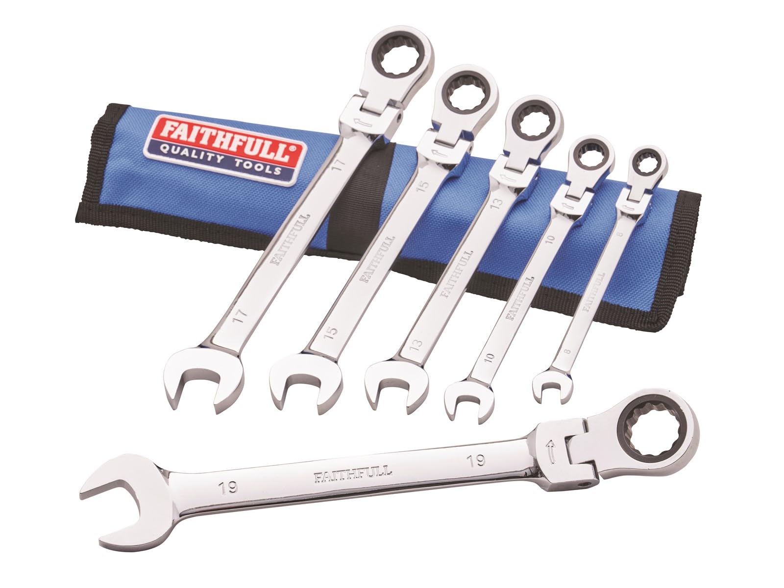 Jeu de 6 clés à cliquet à tête flexible orientable Faithfull FAISPARAT6SR