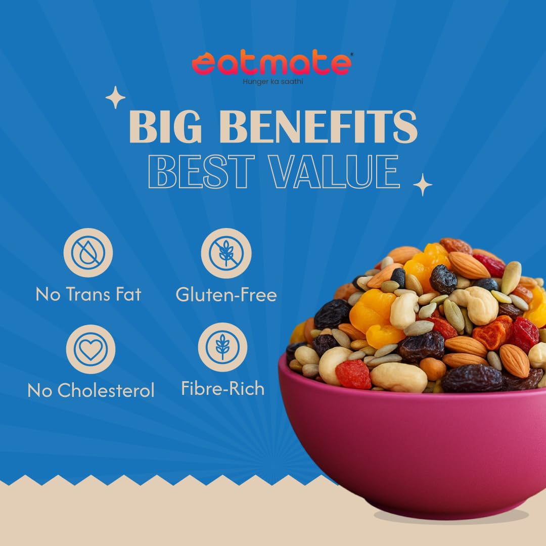 Eatmate Absolute Healthy Dry Fruits and seedMix, Premium Trail Mix 500g| Healthy MixedSeed with Dry Fruits, Almond, Cashew, Cranberry, Pumpkin, Sunflower, Black Raisins 3