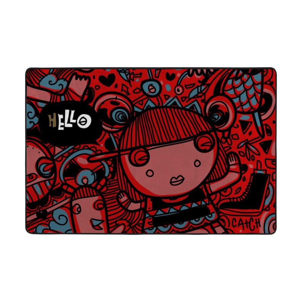 Tapis de salon rouge Ruchen grand format pour réchauffer un sol froid