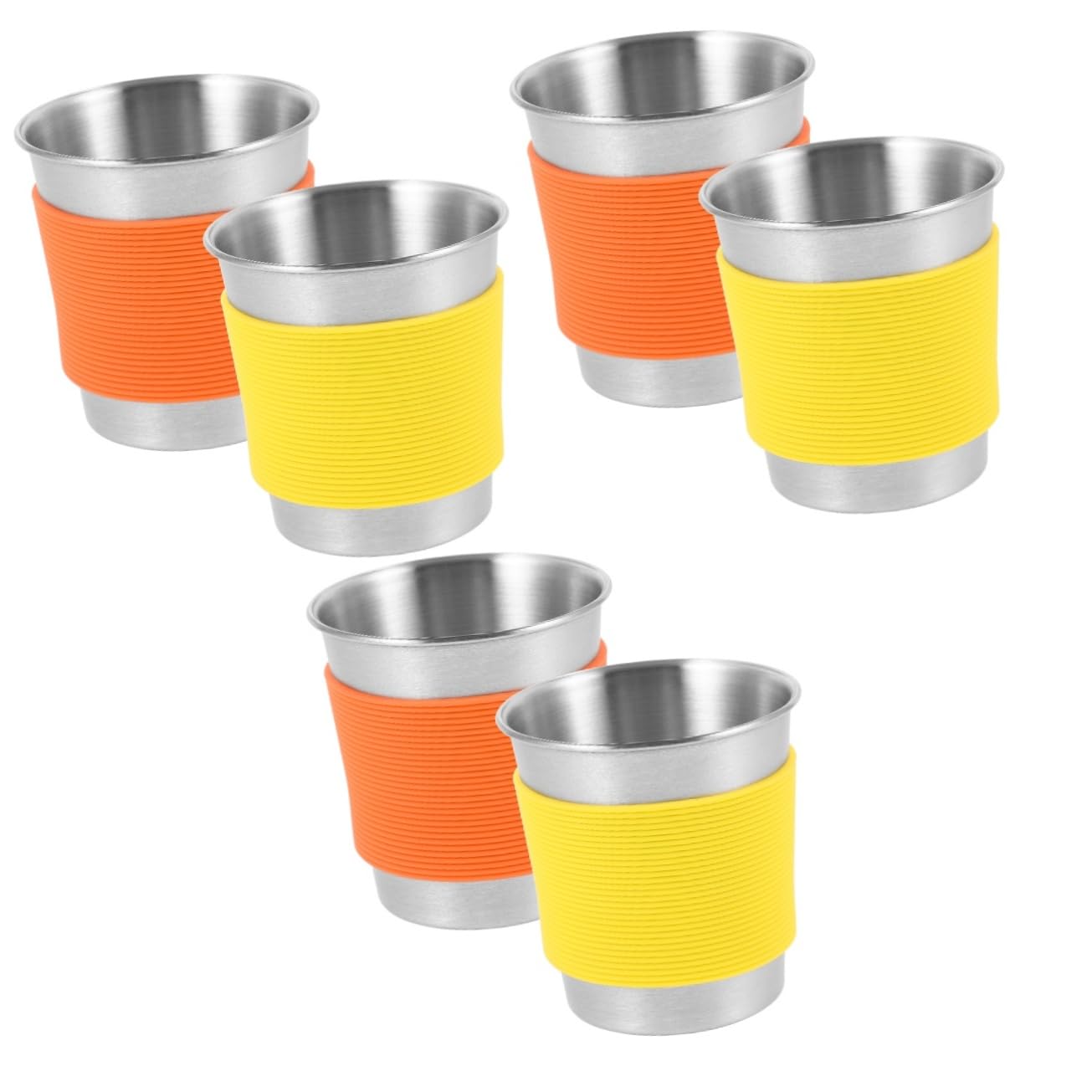 ibasenice 3 Sätze Tassen Mit Silikon Hülle Isolierte Campingbecher Für Tee Saft Robuste Metallbecher Für Outdoor Aktivitäten Zu Reinigen 2 Stück * 3