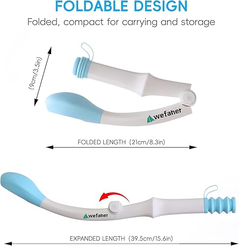 Miniatura 3 de Ayuda plegable para el inodoro, 15.6 pulgadas de largo, cómoda varita de limpieza en la parte inferior, ayuda para inodoro, autoayuda para limpiar
