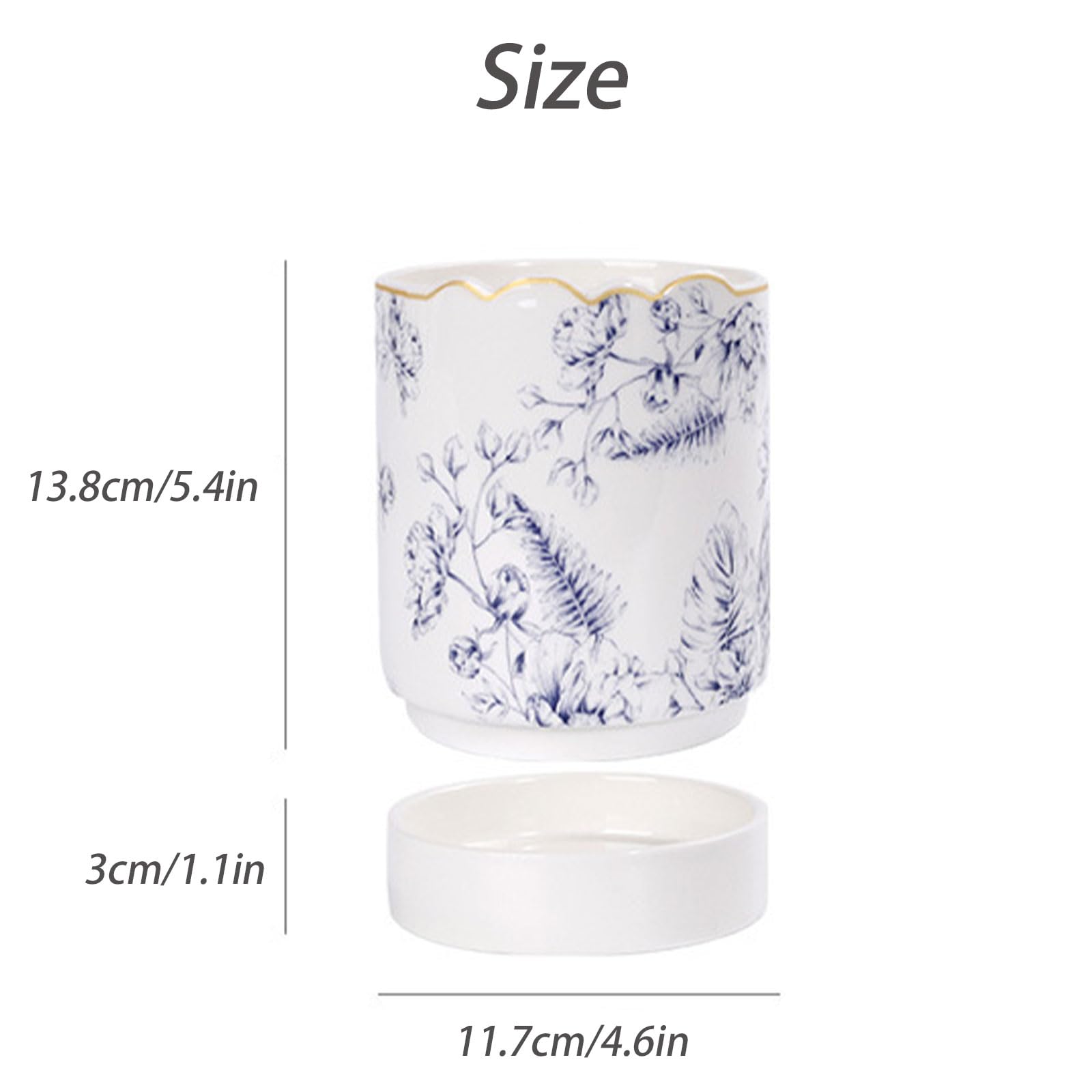 Dxcaicc Organizzatore per Posate da Cucina con Vassoio per l'acqua, Supporto per esktop Portautensili in Ceramica, Cucchiaio per Utensili da Cucina e Contenitore per spatola in coccio per