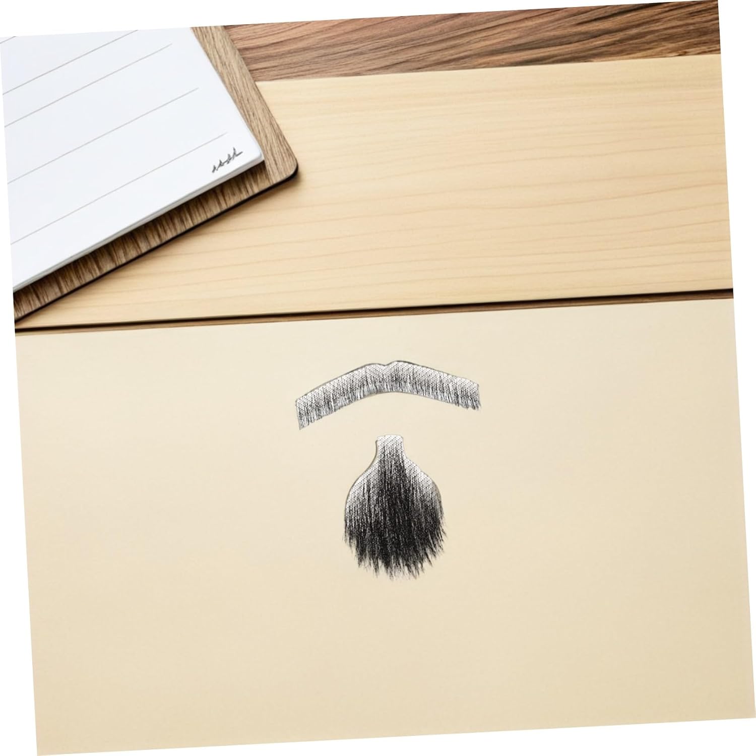 Realistic Fake Beard Mustache Human Hair for Men Black