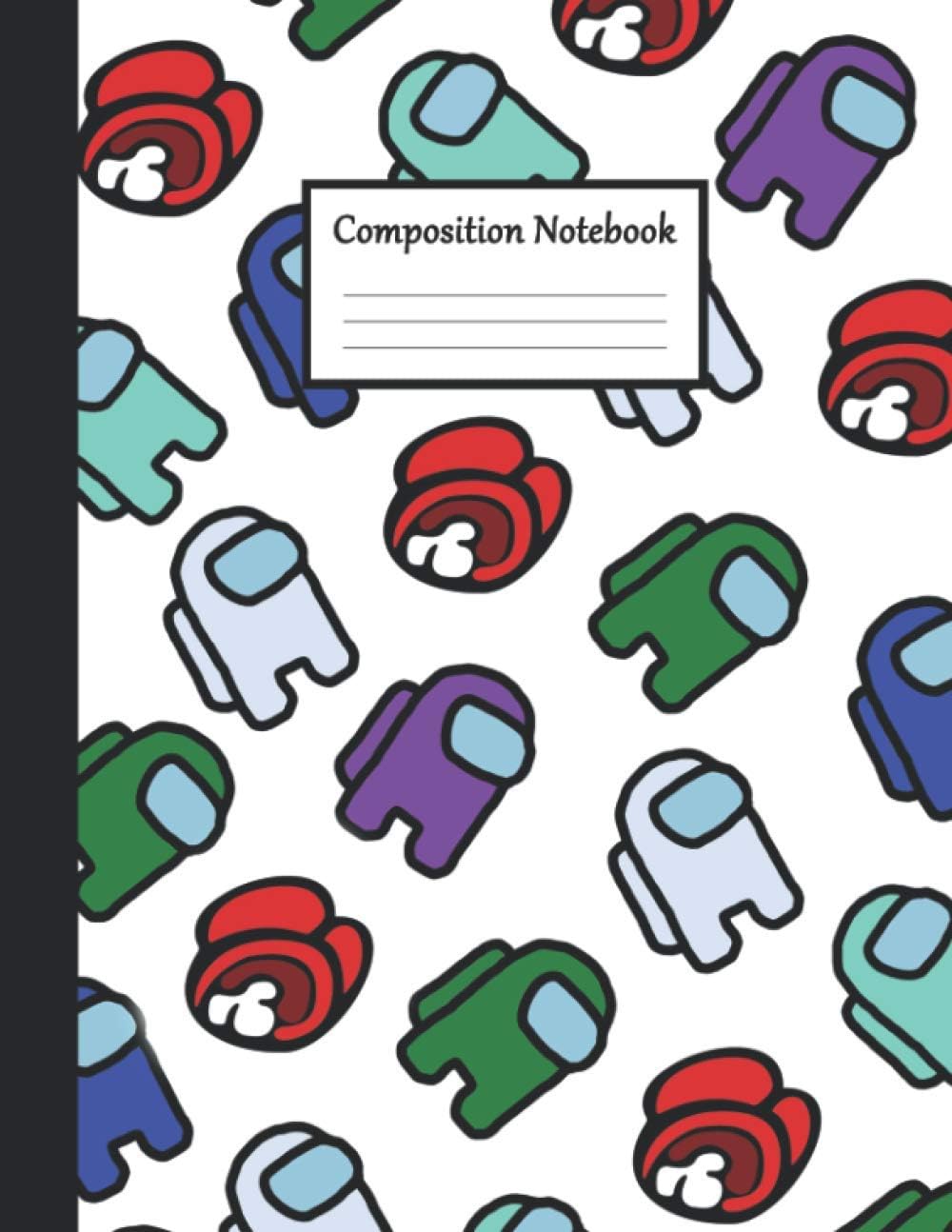 Composition Notebook: Imposters and Crewmates Clolorful Characters Pattern - Wide Ruled Large 8.5x11 inches - 120 pages Game Fans Book vol.9