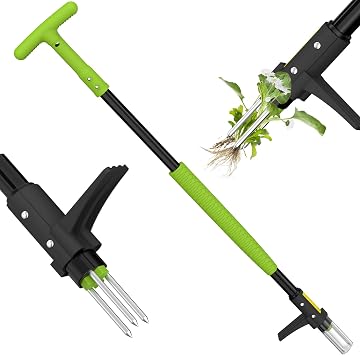 Weed Remover Tool, Stand Up Weed Puller Root Remover, Garden Weeding Tool with Long Handle, Heavy Duty Weeder Tool Standup Weed Root Pulling Tool and Picker, Grabber
