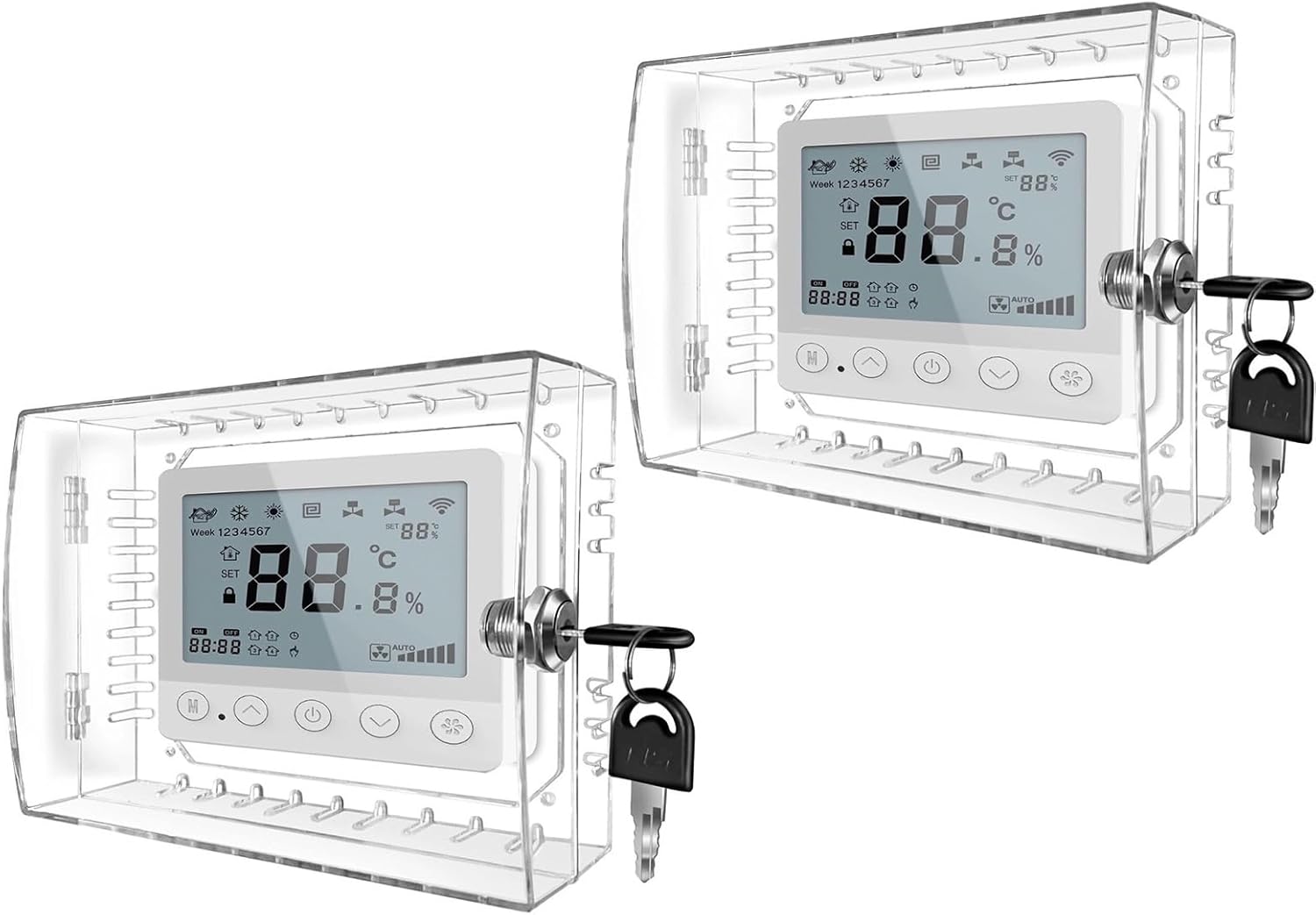 Clear for Thermostat Lockable Box Wall Mount Intelligent Box Protector Guard Home Office Equipment