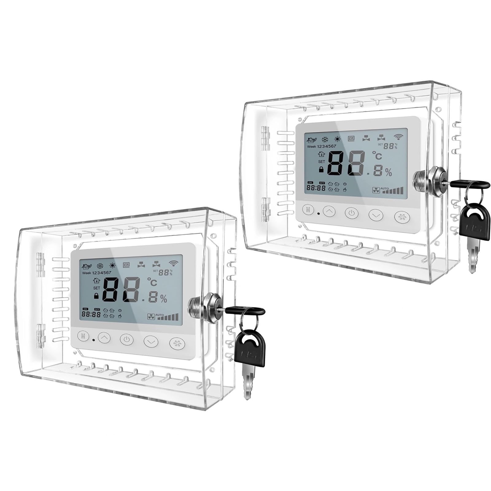 Portable Thermostat Box Clear Acrylic Guard Key Lockable Wall Box Cover Thermostat Guard