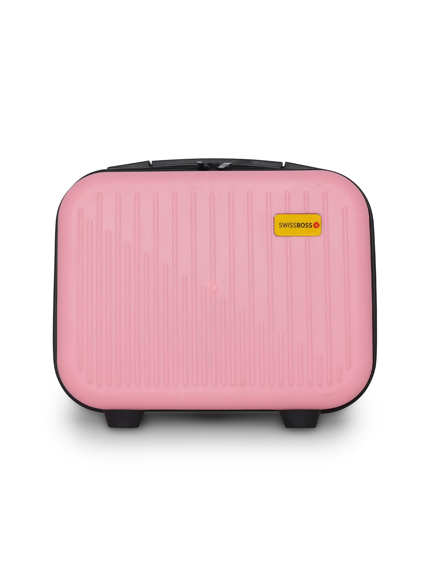 Hard Shell Vanity Case | Waterproof Daily Travel Organizer | Lightweight Travel Accessory with Mesh Pocket & Trolley Sleeve 30X23 Cm-Pink-image-17