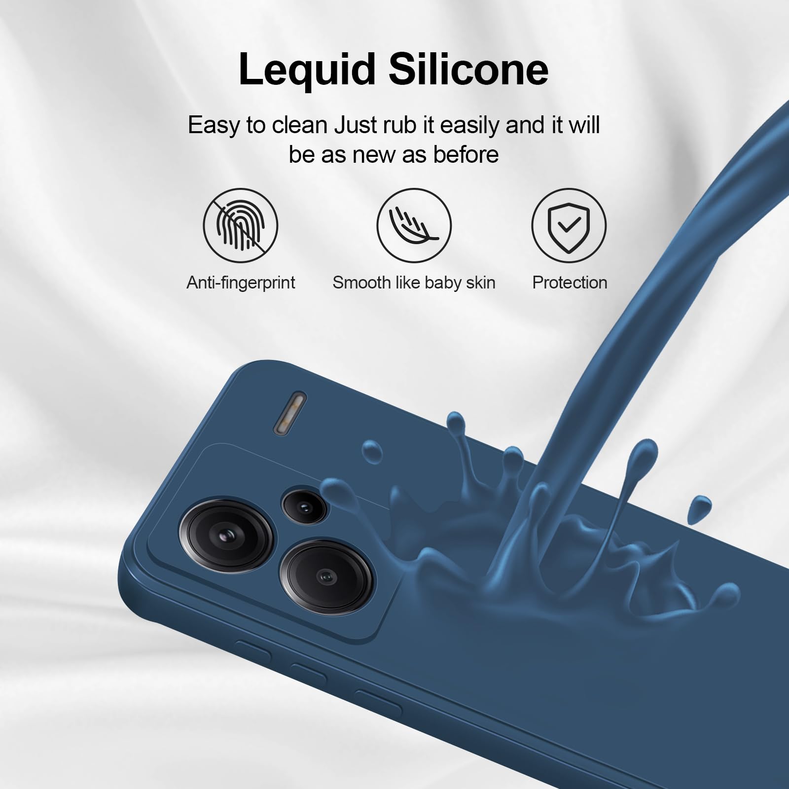 GiiYoon Cover per Xiaomi Redmi Note 13 Pro Plus 5G Custodia in Silicone, Custodia Antiurto Case Sottile in Silicone TPU con Strato Interno in Fibra e Protezione della Fotocamera, Viola