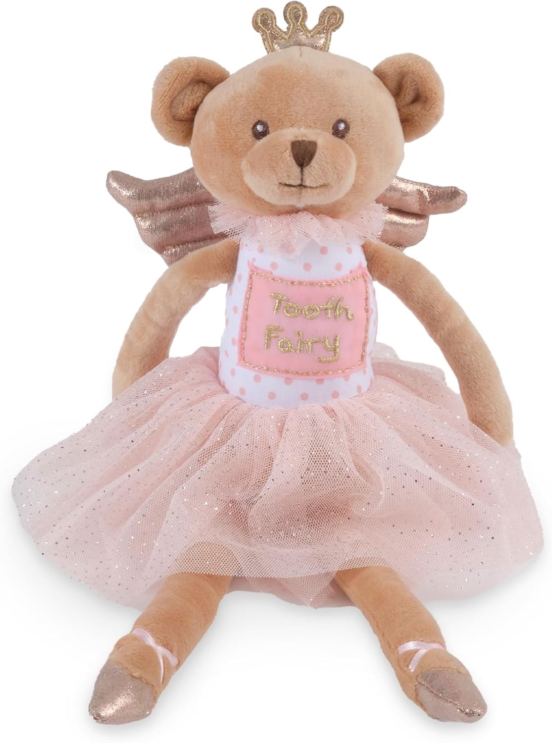 Bearington Collection Tooth Fairy Tooth Holder Plush Pillow for Girls – Hanging Doll for Bed, Door, Nightstand - Unicorn Twinkles 14"