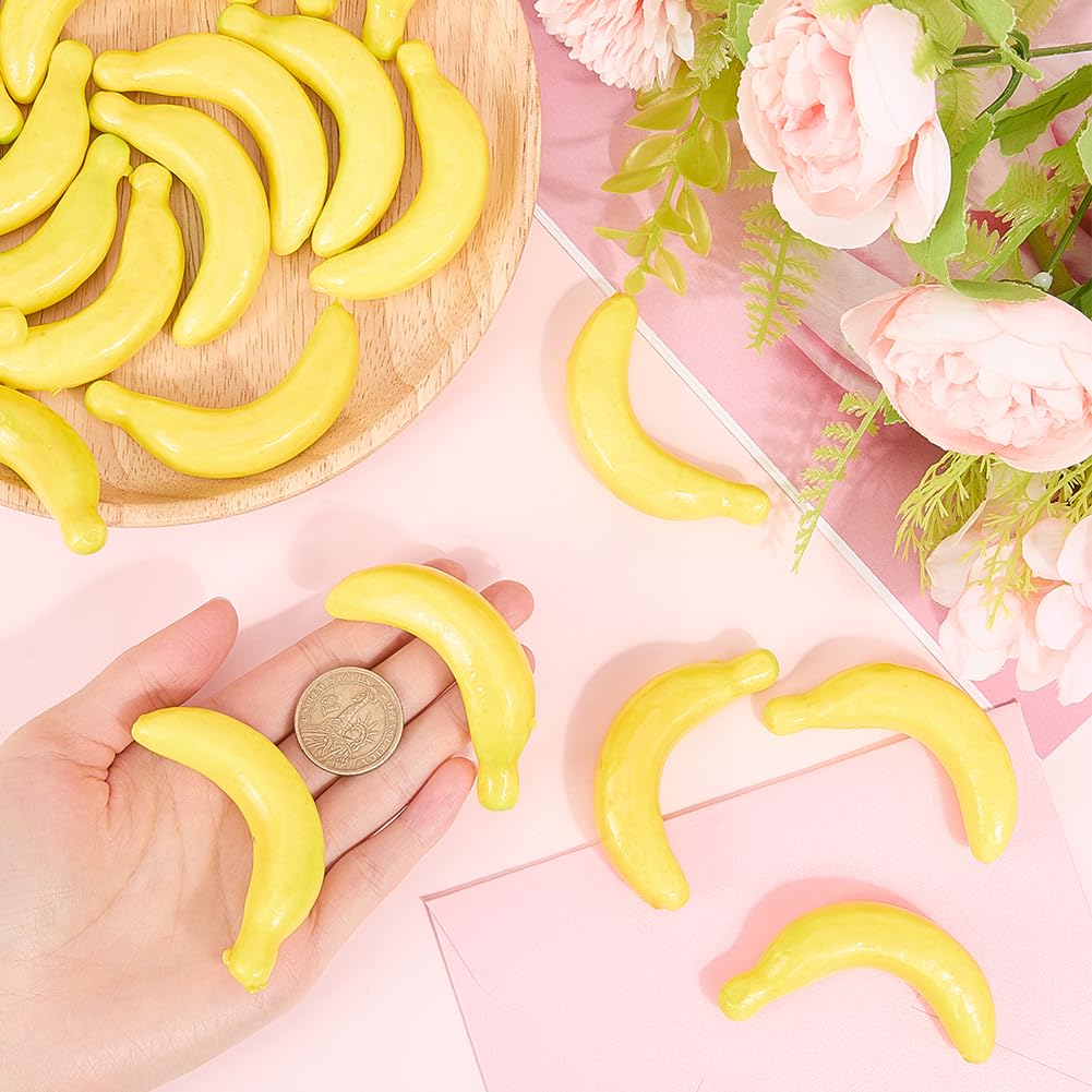 CRASPIRE 20Pcs Banana Party Decorations Artificial Bananas Mini Small Imitation Realistic Lifelike Simulation Foam Yellow Fruit Decoration for Christmas Wedding Pretending Props Home Accessories - Image 3