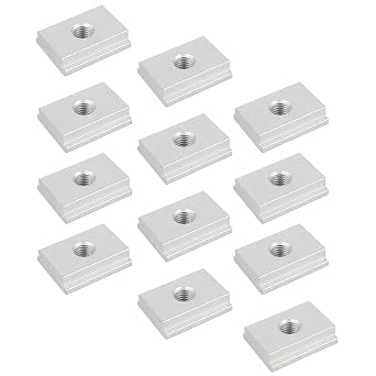 12Pcs M8 T-Slider for T-Slot, Aluminium Alloy Sliding T-nut Threaded T Track Sliding Nut T Sliding Nut Block for Woodworking Tool Jigs Screw Slot Fastener M8