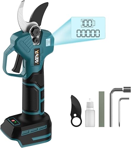 Miniatura 7 de Tijeras de podar eléctricas sin escobillas para batería DeWalt de 20 V, tijeras de podar inalámbricas portátiles con pantalla LCD y cuchillas SK5,