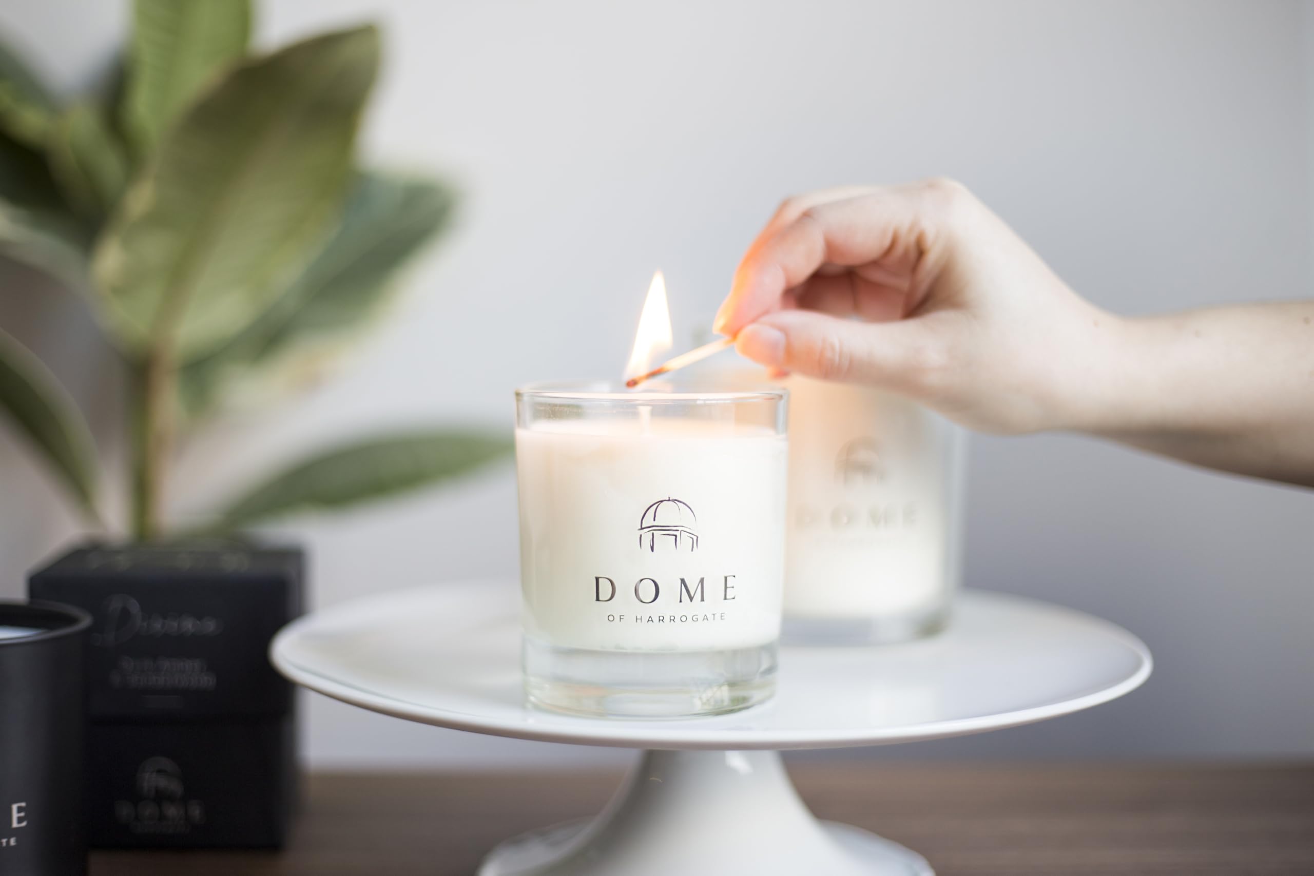 Dome of Harrogate Happy Lime and Black Pepper - Vela Aromática de Cera Natural Larga Duración, 50 cl. Tiempo de Combustión hasta 55 Horas