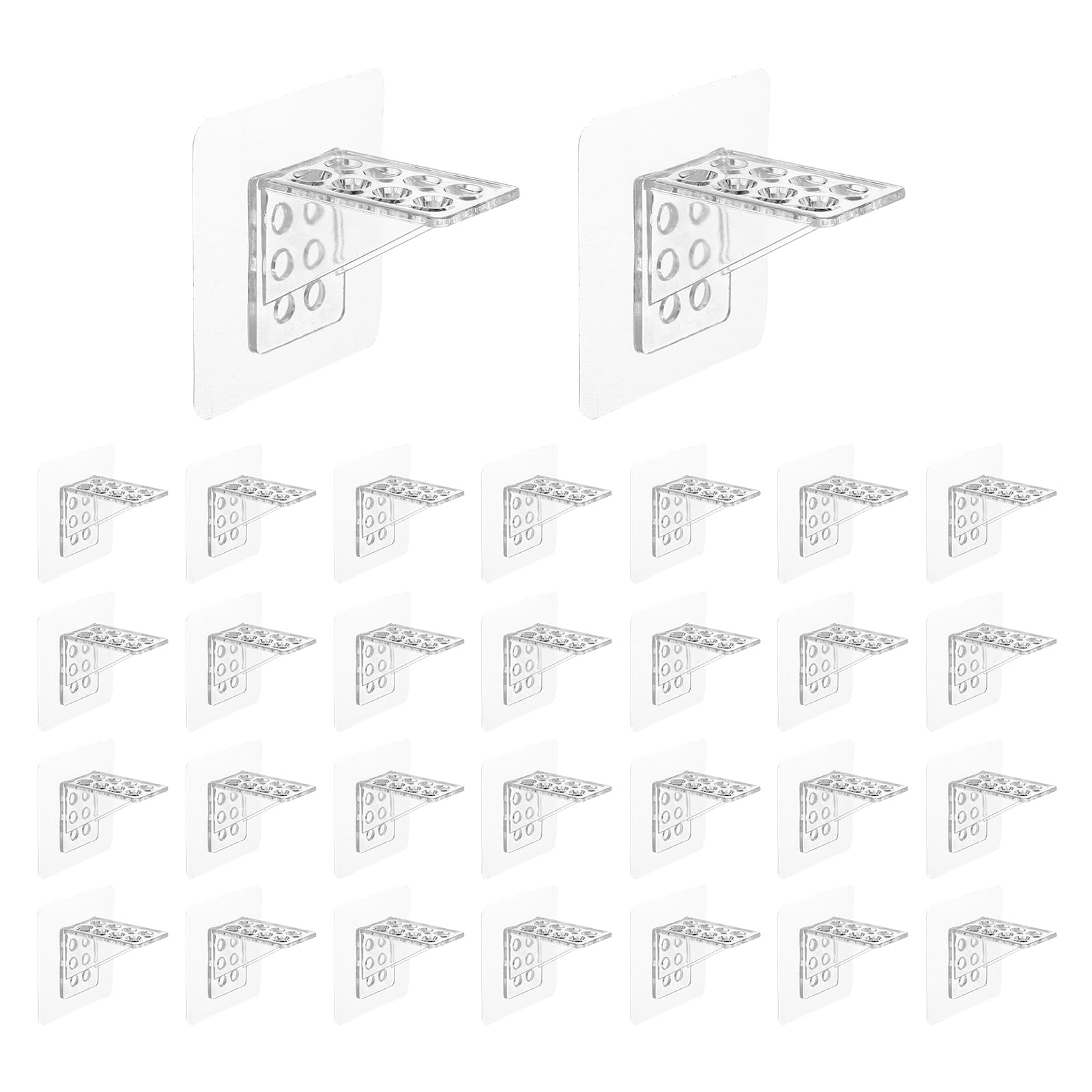 Piquets de support d'étagère en plastique uxcell - Lot de 30 taquets transparents auto-adhésifs