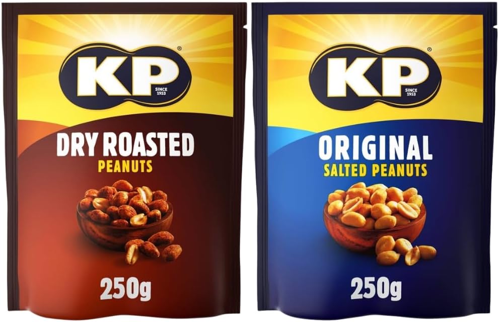 Linenvale KP Salted & Roasted Dry Peanuts Bags Pack of 2, 250g
