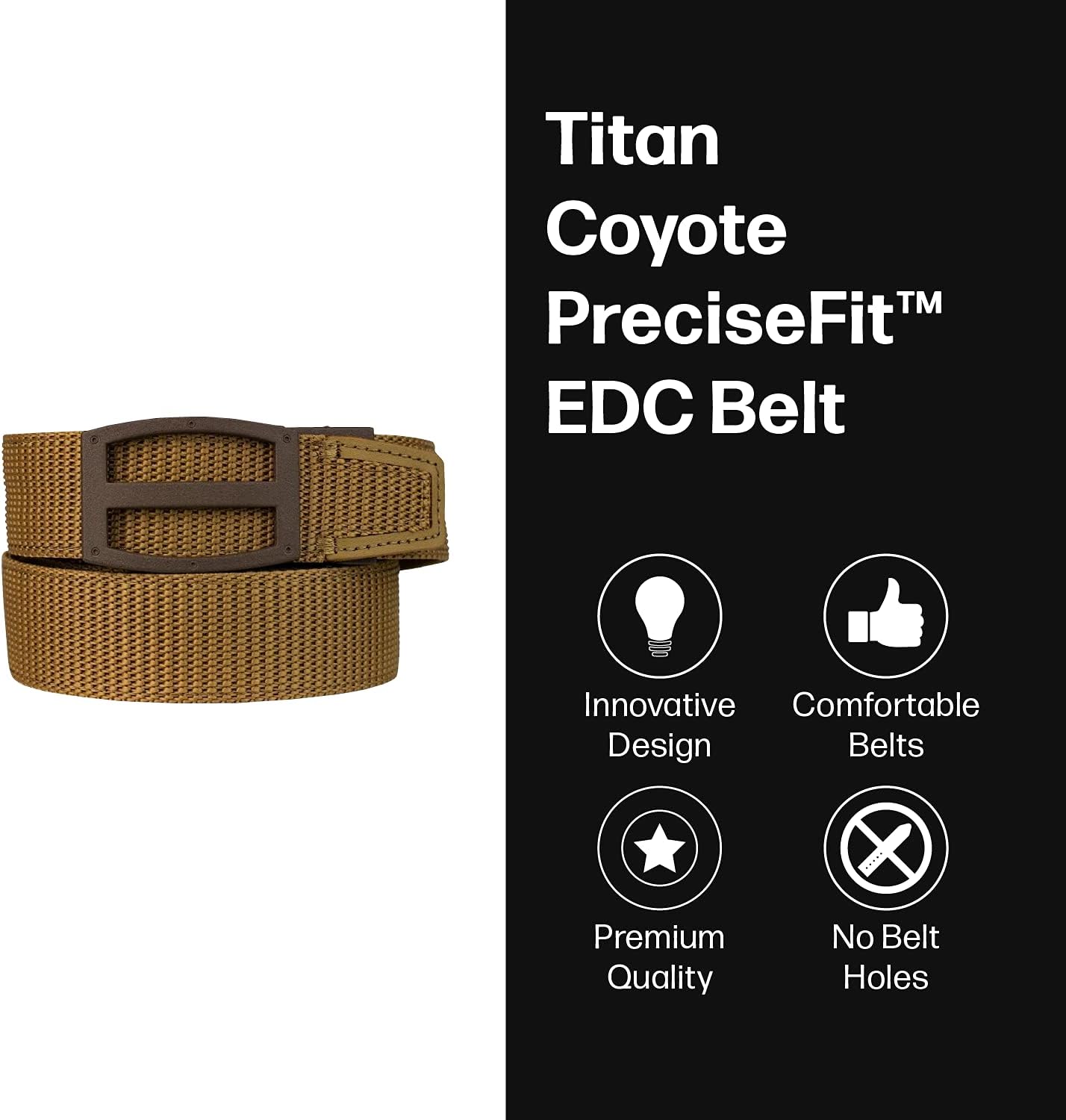 Nexbelt Men’s EDC Ratchet Belt | Titan Coyote 1.5" [38mm] Cut-to-Fit Reinforced Nylon Strap – Micro-Adjustable Tactical Belt, Riggers Belt, Mens Belt Ratchet - Image 2