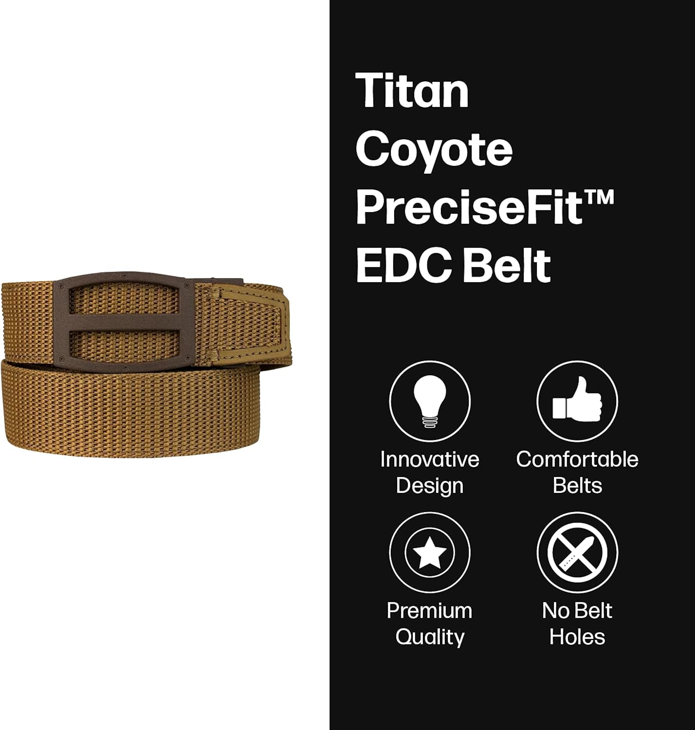 Nexbelt Ratchet Technology EDC Titan Coyote PreciseFit Tan Nylon Gun Belt for Concealed Carry Unisex : Sports & Outdoors