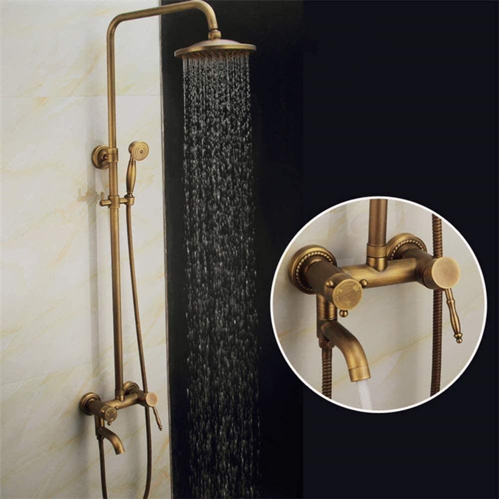 Colonne de douche antique laiton kit complet retro pommeau rond chic