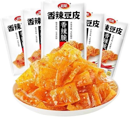 辣条 衛龍 ラーティアオ 香辣脆豆皮 スパイシーでパリパリ 香り高い オイリーで脂っこくない 辣条 豆腐干 豆腐皮 辛いお菓子 麻辣豆皮 豆製品 辣片 辛片辛条 中国 お菓子 駄菓子 辛い 60g
